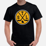 Hockey Game Outfit & Attire - Bday & Christmas Gifts for Hockey Players & Goalies - Vintage St. Louis Hockey Emblem Fanatic Tee - Black, Men