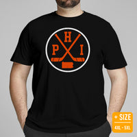 Philadelphia T-Shirt - Philly Shirt - Ice Hockey T-Shirt - Game Day Shirt - Retro Hockey Shirt - Gift for Hockey Player & Lover - PHI Shirt - Black, Plus Size