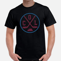 Hockey Game Outfit & Attire - Ideal Bday & Christmas Gifts for Hockey Players & Goalies - Vintage Colorado Hockey Emblem Fanatic Tee - Black, Men