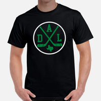 DAL T-Shirt - Texas T-Shirt - Dallas T-Shirt - Hockey Tee - Ice Hockey Shirt - Game Day Shirt - Retro Hockey Shirt - Gift for Hockey Lover - Black, Men