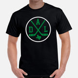 DAL T-Shirt - Texas T-Shirt - Dallas T-Shirt - Hockey Tee - Ice Hockey Shirt - Game Day Shirt - Retro Hockey Shirt - Gift for Hockey Lover - Black, Men
