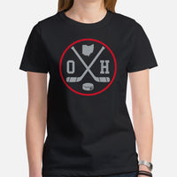 Ohio State Tee - Columbus Shirt - Columbus Ohio T-Shirt - Ice Hockey T-Shirt - Game Day Shirt - Retro Hockey Shirt - Gift for Hockey Lover - Black, Women