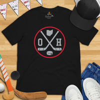 Ohio State Tee - Columbus Shirt - Columbus Ohio T-Shirt - Ice Hockey T-Shirt - Game Day Shirt - Retro Hockey Shirt - Gift for Hockey Lover - Black