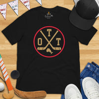 Ottawa T-Shirt - OTT Shirt - Canada Shirt - Hockey Tee - Ice Hockey Shirt - Game Day Shirt - Vintage Hockey T-Shirt - Gift for Hockey Lover - Black