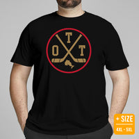 Ottawa T-Shirt - OTT Shirt - Canada Shirt - Hockey Tee - Ice Hockey Shirt - Game Day Shirt - Vintage Hockey T-Shirt - Gift for Hockey Lover - Black, Plus Size