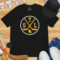 STL City Shirt - St. Louis T-Shirt - Missouri T-Shirt - Hockey Shirt - Game Day Shirt - Retro Hockey Shirt - Gift for Hockey Player & Lover - Black
