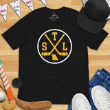 STL City Shirt - St. Louis T-Shirt - Missouri T-Shirt - Hockey Shirt - Game Day Shirt - Retro Hockey Shirt - Gift for Hockey Player & Lover - Black