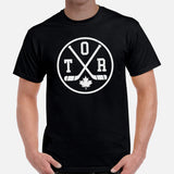 Hockey Game Outfit & Attire - Ideal Bday & Christmas Gifts for Hockey Players & Goalies - Vintage Toronto Hockey Emblem Fanatic T-Shirt - Black, Men