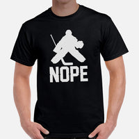 Hockey Game Outfit & Attire - Ideal Bday & Christmas Gifts for Ice Hockey Players & Goalies - Vintage Nope T-Shirt - Black, Men
