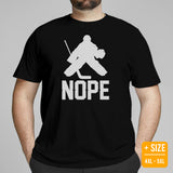 Hockey Game Outfit & Attire - Ideal Bday & Christmas Gifts for Ice Hockey Players & Goalies - Vintage Nope T-Shirt - Black, Plus Size