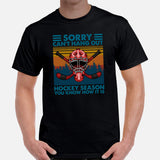 Hockey Game Outfit & Attire - Ideal Birthday & Christmas Gifts for Hockey Players - Funny Sorry Can't Hang Out Hockey Season T-Shirt - Black, Men