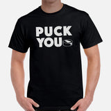 Hockey Game Outfit & Attire - Ideal Birthday & Christmas Gifts for Ice Hockey Players & Goalies - Vintage Puck You Sarcastic T-Shirt - Black, Men