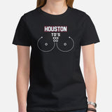 Houston TD's T-Shirt - Funny Football Fanatic Shirt: Ideal Gifts for Football Moms, Fans & Supporters - Sarcastic Game Day Shirt - Black, Women