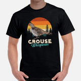 Hunting & Birdwatching T-Shirt - Gift for Hunter, Birdwatcher, Bird Lovers - Grouse Whisperer Retro Aesthetic Shirt - Upland Shirt - Black, Men