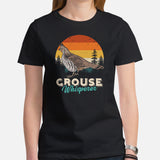 Hunting & Birdwatching T-Shirt - Gift for Hunter, Birdwatcher, Bird Lovers - Grouse Whisperer Retro Aesthetic Shirt - Upland Shirt - Black, Women