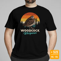 Upland Hunting Shirt - Gifts for Hunters, Bird Lovers, Birdwatchers, Birders, Nature Lovers - Birding T-Shirts - Woodcock Whisperer T-Shirt - Black, Plus Size