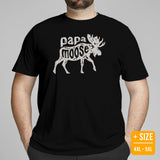 Hunting T-Shirt - Gift for Hunter, Bow Hunter, Archer & Animal Lover - Alaska, Giant Moose Lover Shirt - Papa Moose Shirt - Black, Plus Size