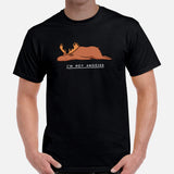 Hunting T-Shirt - Gift for Hunter, Bow Hunter, Archer & Animal Lover - Alaska, Giant Moose Lover Tee - I'm Not Amoosed Sarcastic Shirt - Black, Men