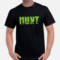 Hunting T-Shirt - Gifts for Hunters, Bow Hunters & Archers - Duck, Buck & Deer Hunting Season Tee - Hunt Retro Aesthetic Shirt - Black, Men