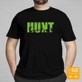 Hunting T-Shirt - Gifts for Hunters, Bow Hunters & Archers - Duck, Buck & Deer Hunting Season Tee - Hunt Retro Aesthetic Shirt - Black, Plus Size
