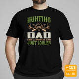 Hunting T-Shirt - Ideal Gifts for Hunters, Bow Hunters, Hunting Dad & Archers - Hunting Dad Like A Normal Dad Just Cooler Shirt - Black, Plus Size