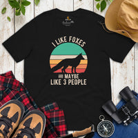 I Like Foxes & Maybe 3 People T-Shirt - Embrace Your Foxy Side - Fursuit, Furry Fandom Tee - Ideal Gift for Fox, Animal & Nature Lovers - Black