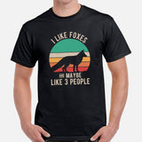 I Like Foxes & Maybe 3 People T-Shirt - Embrace Your Foxy Side - Fursuit, Furry Fandom Tee - Ideal Gift for Fox, Animal & Nature Lovers - Black, Men