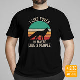 I Like Foxes & Maybe 3 People T-Shirt - Embrace Your Foxy Side - Fursuit, Furry Fandom Tee - Ideal Gift for Fox, Animal & Nature Lovers - Black, Plus Size