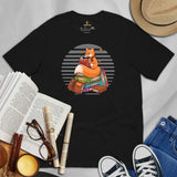 Ideal Book Lover Gift Cute Fox Reading Book Bookish Shirt for Bookworms, Librarians, Avid Readers, Fox and Nature Life Enthusiasts - Black