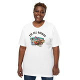 Bookish T-Shirt - Unique Presents, Gift Ideas for Book Lovers, Readers, Bookworms, Librarians - Booklovers Tee - Funny I'm All Booked Shirt - White, Large  Size for Overweight