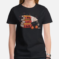 Ideal Book Lover Gift | I Like Big Books and I Cannot Lie Wizard-Inspired Bookish Shirt for Book Nerd, Bookworm, Literature Enthusiasts - Black, Women