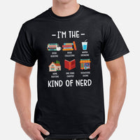 Ideal Book Lover Gift | I'm The Kind of Nerd Bookish Shirt for Book Nerds, Bookworms, Passionate Librarians, Avid Readers, Booktoks - Black, Men