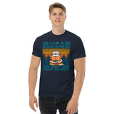 Bookish T-Shirt - Catshirt - Cool Presents, Gift Ideas for Book & Cat Lovers, Readers, Bookworms - I Am A Bookaholic And Regret Nothing Tee - Navy