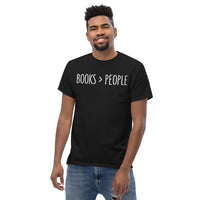 Ideal Book Lovers Gift Books Over People Bookish Short-Sleeve Shirt for Bookworms, Booktoks, Passionate Librarians, Avid Readers