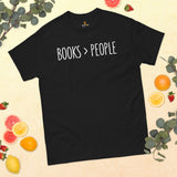 Ideal Book Lovers Gift Books Over People Bookish Short-Sleeve Shirt for Bookworms, Booktoks, Passionate Librarians, Avid Readers