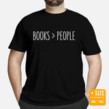 Ideal Book Lovers Gift Books Over People Bookish Short-Sleeve Shirt for Bookworms, Booktoks, Passionate Librarians, Avid Readers - Large Size for Overweight
