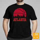 Ideal Christmas Gift for Basketball Lover, Coach & Player - Senior Night, Game Outfit & Attire - Atlanta Skyline B-ball Fanatic T-Shirt - Black, Plus Size