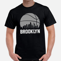Ideal Christmas Gift for Basketball Lover, Coach & Player - Senior Night, Game Outfit & Attire - Brooklyn Skyline B-ball Fanatic Shirt - Black, Men