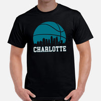 Ideal Christmas Gift for Basketball Lover, Coach & Player - Senior Night, Game Outfit & Attire - Charlotte Skyline B-ball Fanatic Shirt - Black, Men