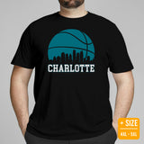 Ideal Christmas Gift for Basketball Lover, Coach & Player - Senior Night, Game Outfit & Attire - Charlotte Skyline B-ball Fanatic Shirt - Black, Plus Size