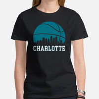 Ideal Christmas Gift for Basketball Lover, Coach & Player - Senior Night, Game Outfit & Attire - Charlotte Skyline B-ball Fanatic Shirt - Black, Women