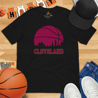 Ideal Christmas Gift for Basketball Lover, Coach & Player - Senior Night, Game Outfit & Attire - Cleveland Skyline B-ball Fanatic Shirt - Black