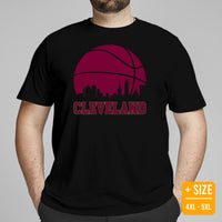 Ideal Christmas Gift for Basketball Lover, Coach & Player - Senior Night, Game Outfit & Attire - Cleveland Skyline B-ball Fanatic Shirt - Black, Plus Size