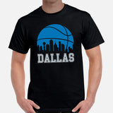 Ideal Christmas Gift for Basketball Lover, Coach & Player - Senior Night, Game Outfit & Attire - Dallas Skyline B-ball Fanatic T-Shirt - Black, Men