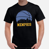 Ideal Christmas Gift for Basketball Lover, Coach & Player - Senior Night, Game Outfit & Attire - Memphis Skyline B-ball Fanatic T-Shirt - Black, Men
