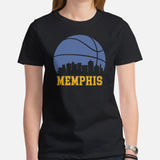 Ideal Christmas Gift for Basketball Lover, Coach & Player - Senior Night, Game Outfit & Attire - Memphis Skyline B-ball Fanatic T-Shirt - Black, Women