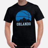 Ideal Christmas Gift for Basketball Lover, Coach & Player - Senior Night, Game Outfit & Attire - Orlando Skyline B-ball Fanatic T-Shirt - Black, Men