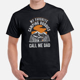 Ideal Father's Day Gift for Camping, Glamping Lover & Wilderness Adventure Enthusiast | My Favorite Camping Buddies Call Me Dad T-Shirt - Black, Men