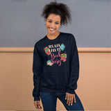 Ideal Gift for Book Lover, Librarian, Book Nerd - You Can Call Me Book Fairy Groovy Cozy Bookish Sweatshirt for Bookworms, Avid Readers - Navy