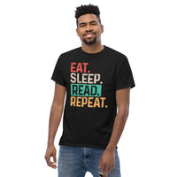 Bookish T-Shirt - Cool Presents, Gift Ideas for Book Lovers, Readers, Bookworms, Librarians - Booklovers Tee - Eat Sleep Read Repeat Shirt - Black